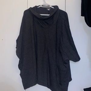 Dark grey poncho sweater